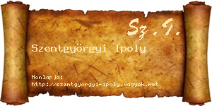 Szentgyörgyi Ipoly névjegykártya